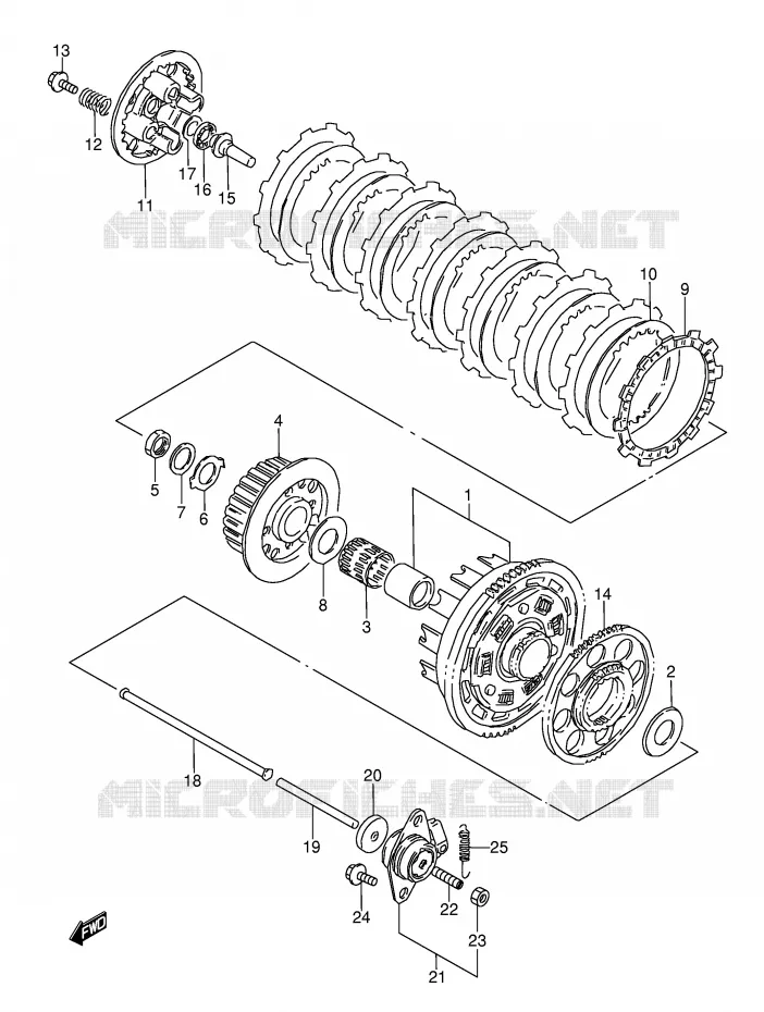 KOPPELING (MODELE J/K/L/M) Suzuki MOTO 600 GSX-F 1992  GSX600FU2N(E2)