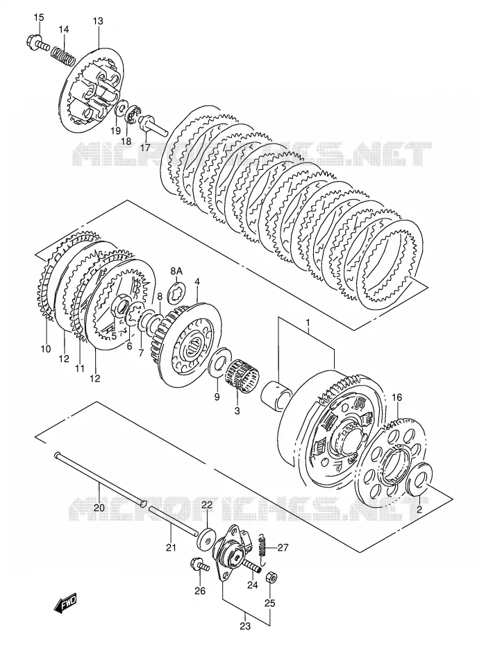 KOPPELING (MODELE N/P/R/S/T) Suzuki MOTO 600 GSX-F 1996  GSX600FUT(E2)