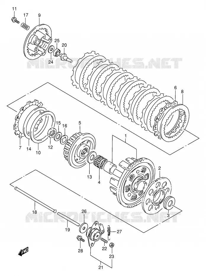 KOPPELING Suzuki MOTO 600 GSX-F 2002  GSX600FK2(E2)