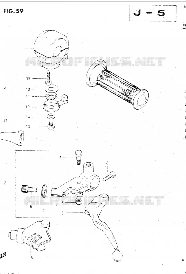 LINKER HANDGREEP (GSX500ESE/ESF) Suzuki MOTO 500 GSX-E 1985  GSX500ESF(E39)