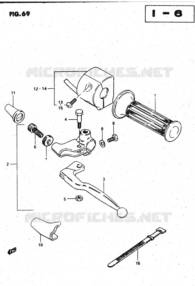LINKER HANDGREEP (MODELE D) Suzuki MOTO 750 GSX-S 1982  GSX750SZ(E1)