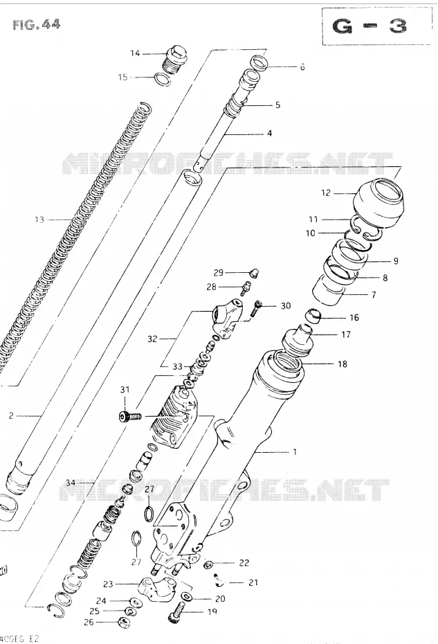 LINKS VOORVORK  Suzuki MOTO 400 GSX 1984  GSX400EE(E2)