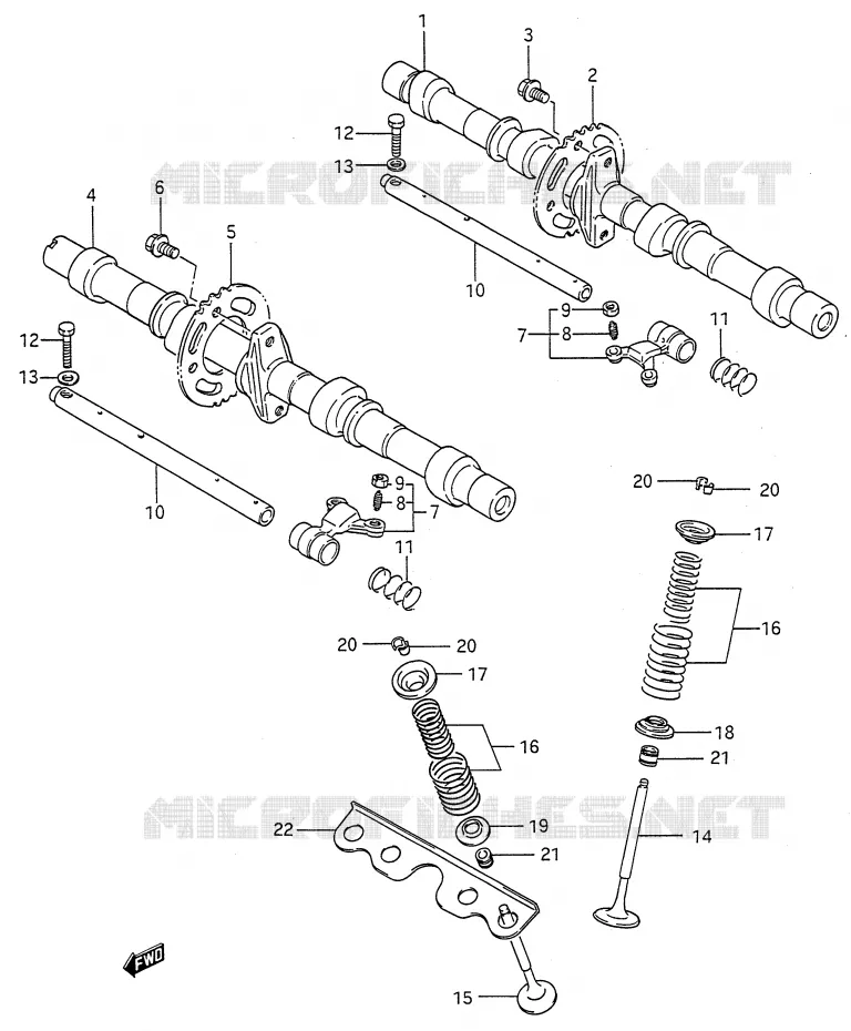 NOKKENAS - VALVES (MODELE J/K/L/M) Suzuki MOTO 600 GSX-F 1992  GSX600FU2N(E28)