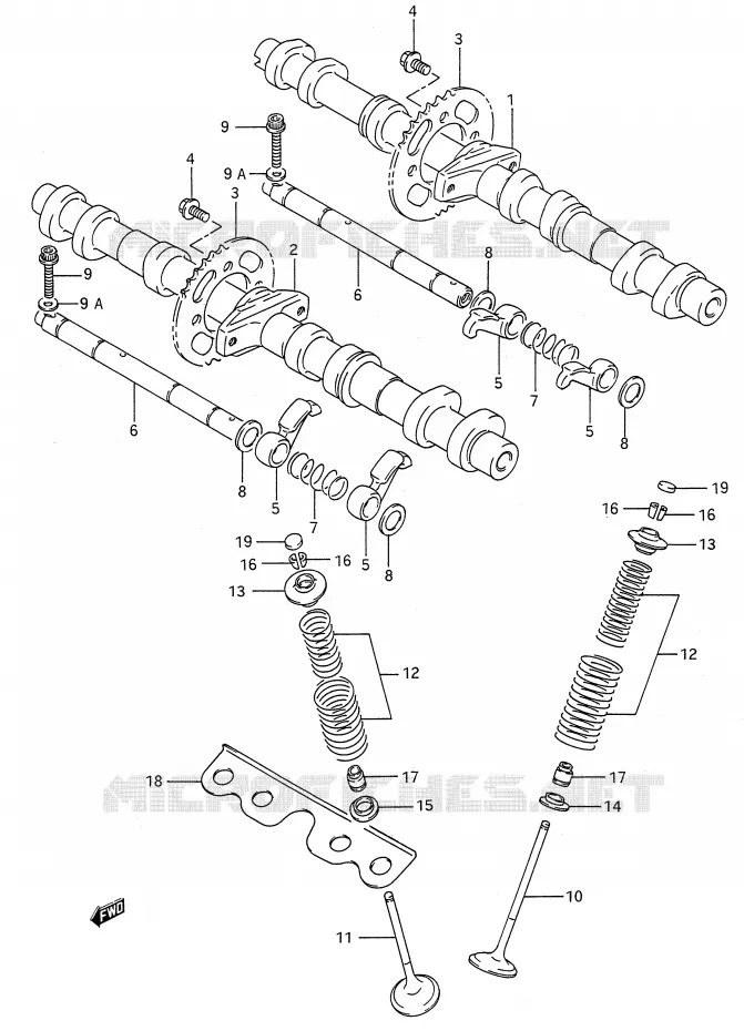 NOKKENAS - VALVES (MODELE N/P/R/S/T) Suzuki MOTO 600 GSX-F 1988  GSX600FJ(E28)