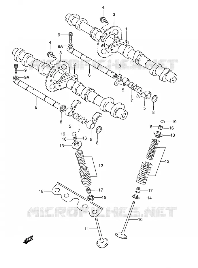 NOKKENAS - VALVES (MODELE N/P/R/S/T) Suzuki MOTO 600 GSX-F 1988  GSX600FU2J(E2)