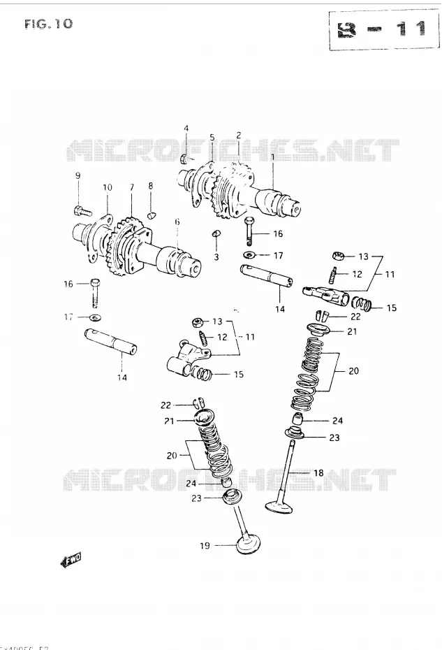 NOKKENAS - VALVES Suzuki MOTO 400 GSX 1985  GSX400EF(E2)