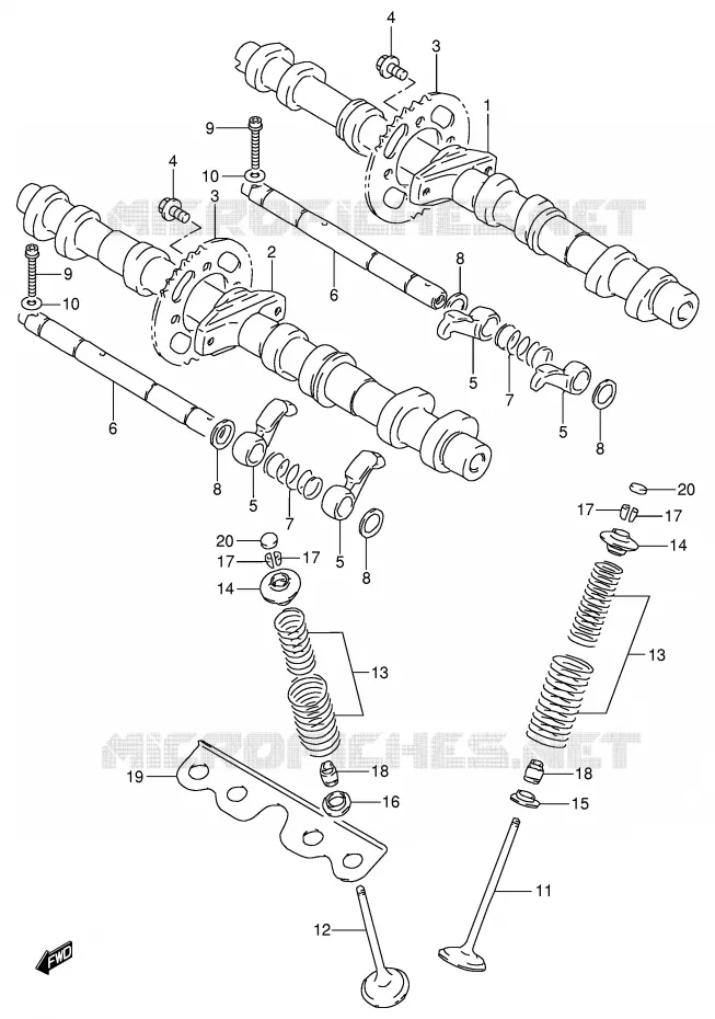 NOKKENAS - VALVES Suzuki MOTO 600 GSX-F 1997  GSX600FU2V(E2)