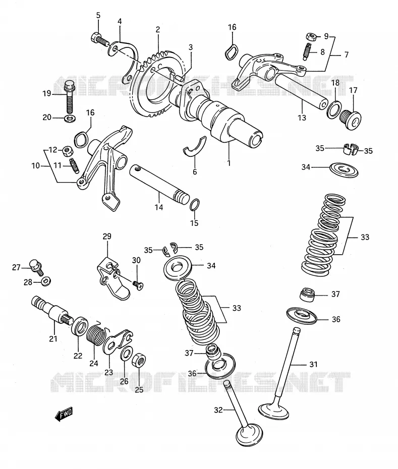 NOKKENAS - VALVES Suzuki MOTO 650 BOULEVARD 1988  LS650FJ(E28)