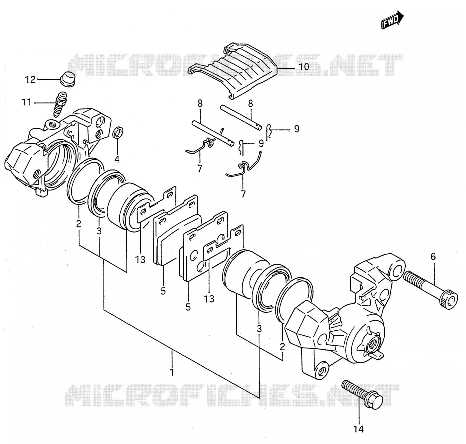 REAR CALIPER (MODELE J) Suzuki MOTO 600 GSX-F 1990  GSX600FU2L(E28)