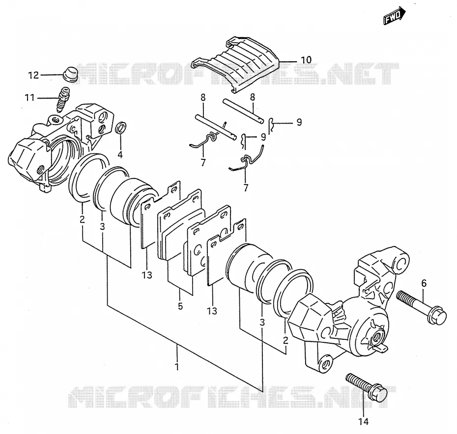 REAR CALIPER (MODELE P/R/S/T) Suzuki MOTO 600 GSX-F 1988  GSX600FU2J(E28)