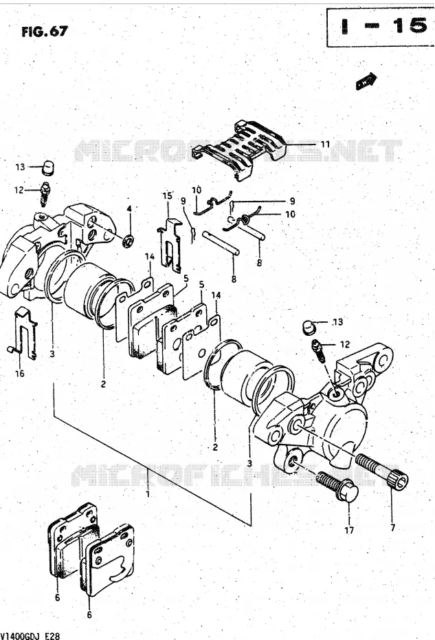 REAR CALIPER Suzuki MOTO 1400 CAVALCADE 1986  GV1400GDG(DG-DJ/CJ)