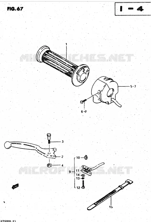 RIGHT SWITCH - HANDGREEP (MODELE D) Suzuki MOTO 750 GSX-S 1982  GSX750SZ(E1)