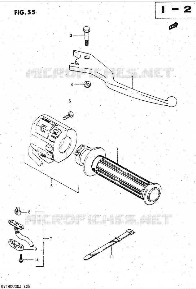 RIGHT SWITCH - HANDGREEP Suzuki MOTO 1400 CAVALCADE 1988  GV1400GCJ(DG-DJ/CJ)