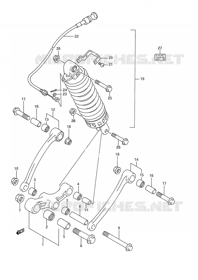 SCHOKBREKER AANEENSCHAKELING Suzuki MOTO 750 GSX-F 1993  GSX750FP(E28)