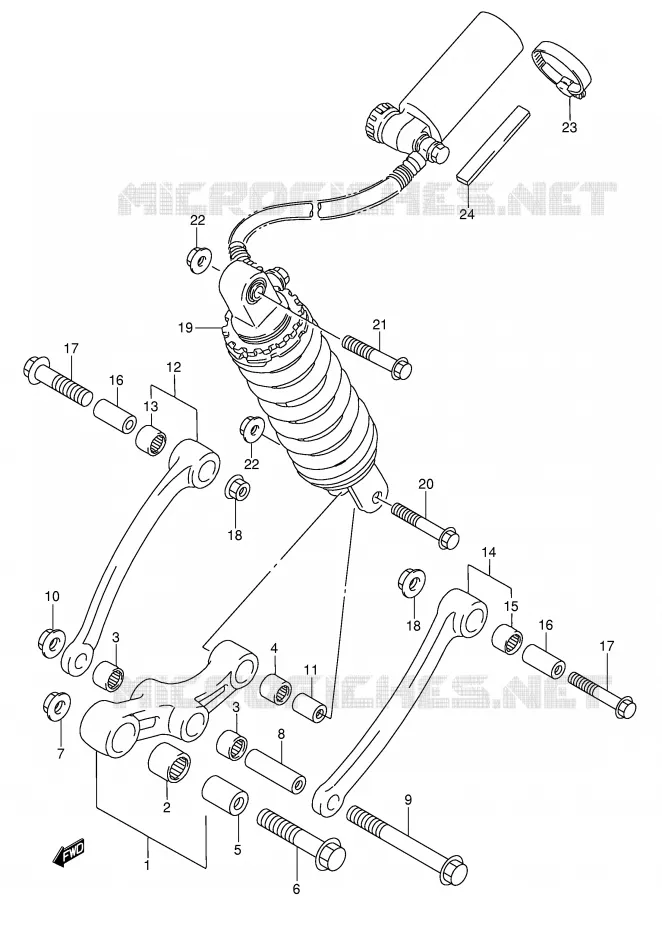 SCHOKBREKER AANEENSCHAKELING (VOIR NOTE) Suzuki MOTO 750 GSX-F 1992  GSX750FN(E2)