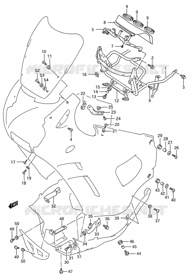 SIDE KUIP Suzuki MOTO 600 GSX-F 1991  GSX600FUM(E28)