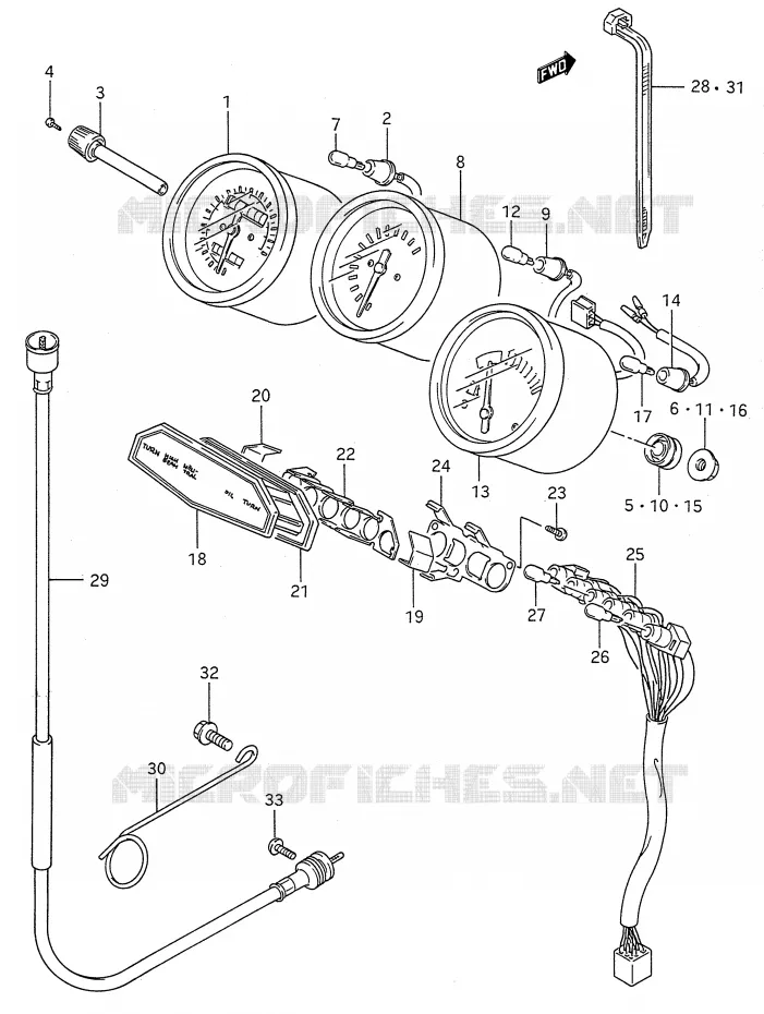 SNELHEIDSMETER (MODELE J) Suzuki MOTO 600 GSX-F 1990  GSX600FU2L(E28)