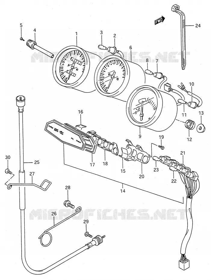 SNELHEIDSMETER (MODELE K/L/M/N/P/S/T) Suzuki MOTO 600 GSX-F 1989  GSX600FUK(E28)