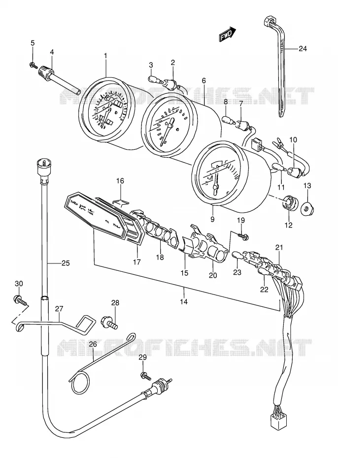 SNELHEIDSMETER (MODELE T) Suzuki MOTO 600 GSX-F 1993  GSX600FU2P(E2)
