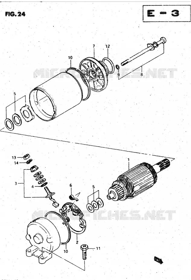 STARTMOTOR (MODELE D) Suzuki MOTO 750 GSX-S 1982  GSX750SZ(E1)