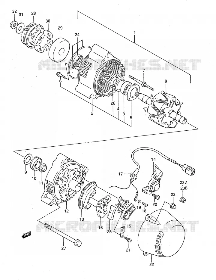 STARTMOTOR Suzuki MOTO 750 GSX-F 1993  GSX750FP(E28)