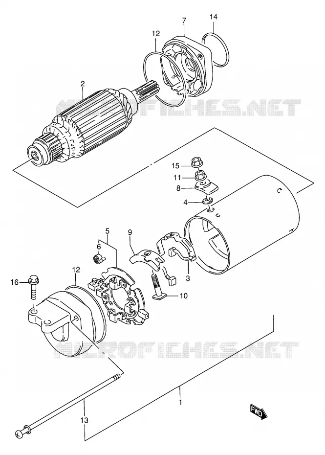 STARTMOTOR (VOIR NOTE) Suzuki MOTO 650 SAVAGE 1999  LS650PX(E2)