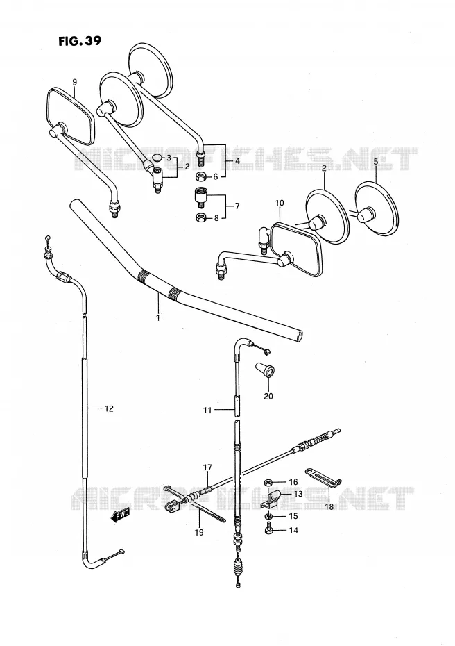 STUUR - KABELS (LS650FG/FJ/FK) Suzuki MOTO 650 SAVAGE 1986  LS650FG(E2)