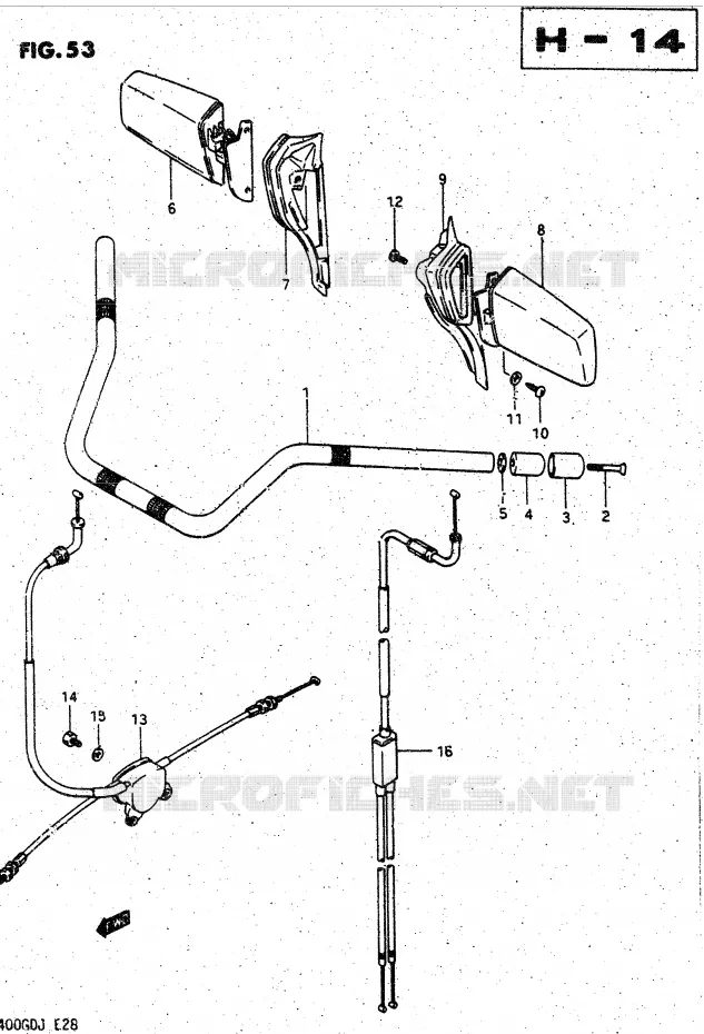 STUUR - KABELS (MODELE G) Suzuki MOTO 1400 CAVALCADE 1988  GV1400GCJ(DG-DJ/CJ)