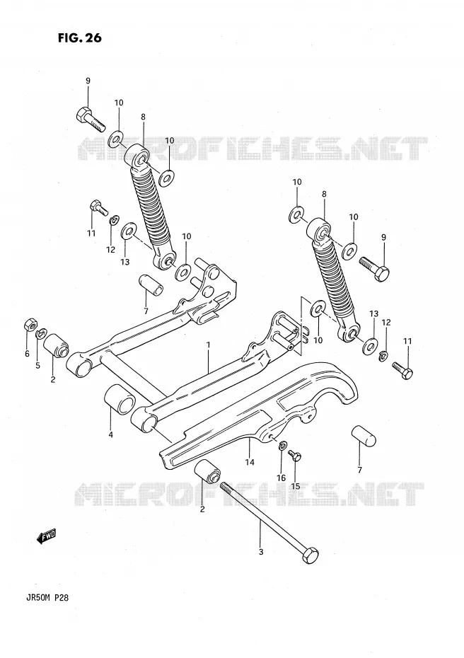 SWINGARM Suzuki MOTO 50 JR 1990  JR50L(P28)