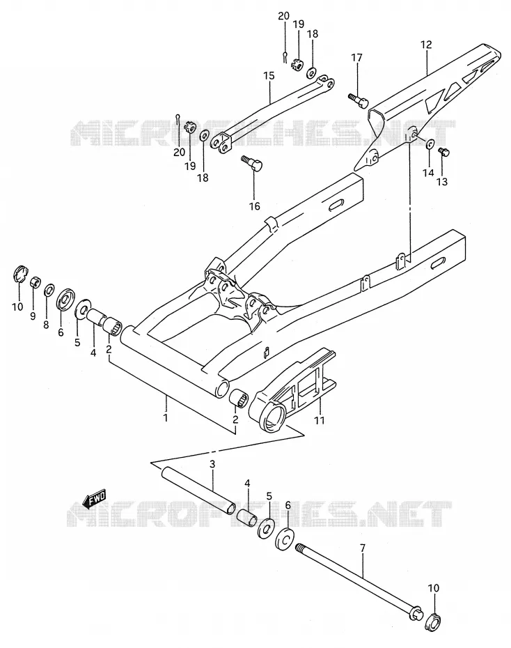 SWINGARM Suzuki MOTO 600 GSX-F 1995  GSX600FS(E28)