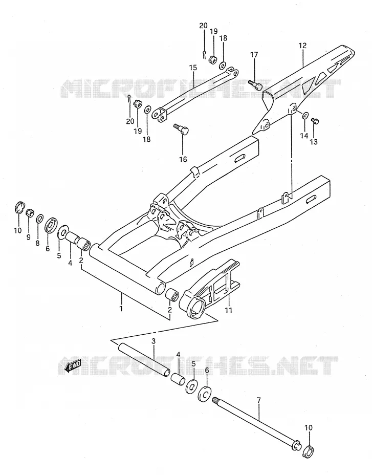 SWINGARM Suzuki MOTO 750 GSX-F 1994  GSX750FR(E28)