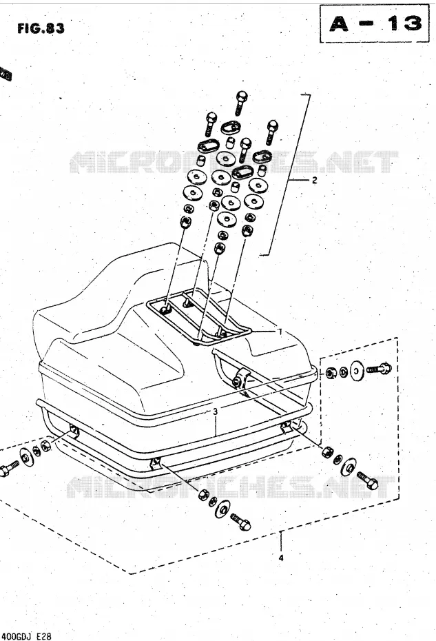 TRAVEL KOFFER RACK - TRIM SET (OPTIONNEL) Suzuki MOTO 1400 CAVALCADE 1988  GV1400GDJ(DG-DJ/CJ)