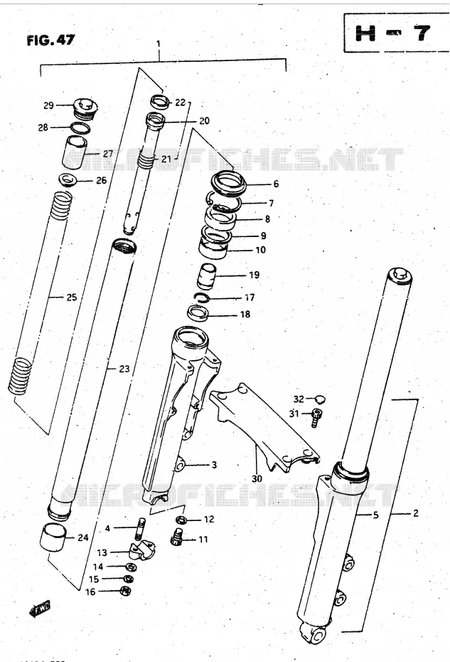 VOORVORK (MODELE G) Suzuki MOTO 1400 CAVALCADE 1986  GV1400GDG(DG-DJ/CJ)