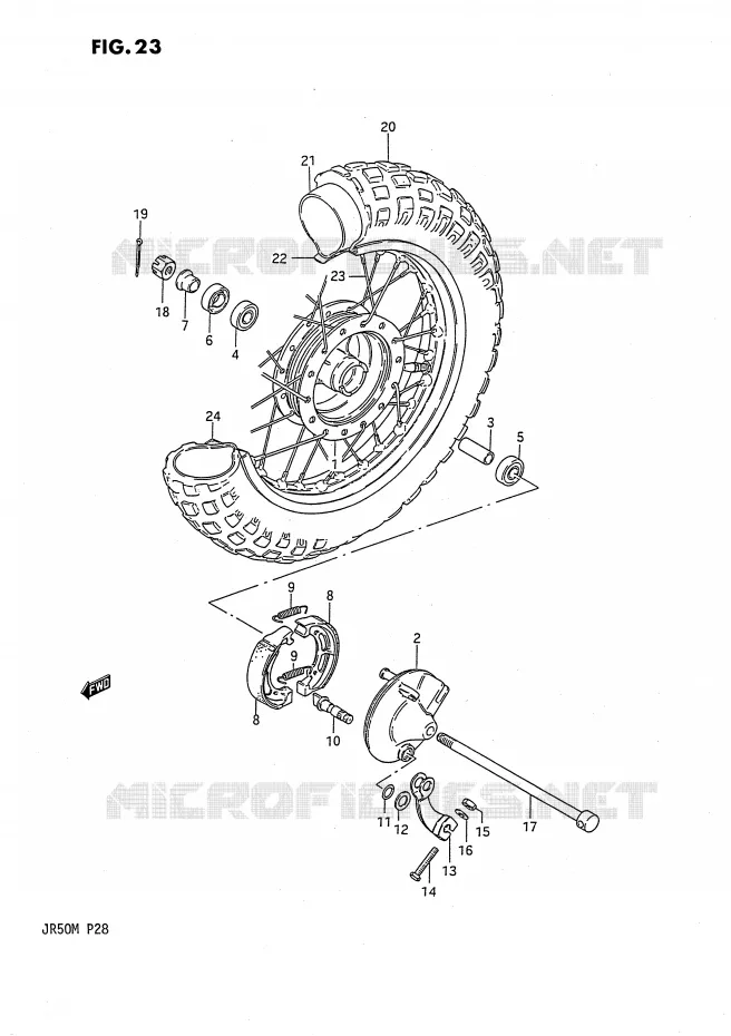 VOORWIEL Suzuki MOTO 50 JR 1990  JR50L(P28)