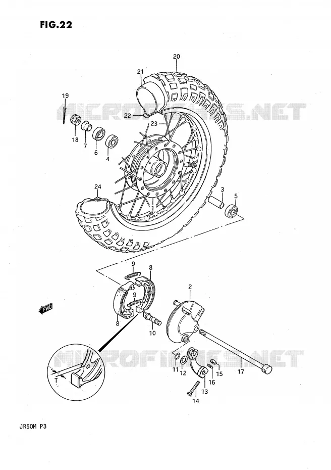 VOORWIEL Suzuki MOTO 50 JR 1991  JR50M(P3)