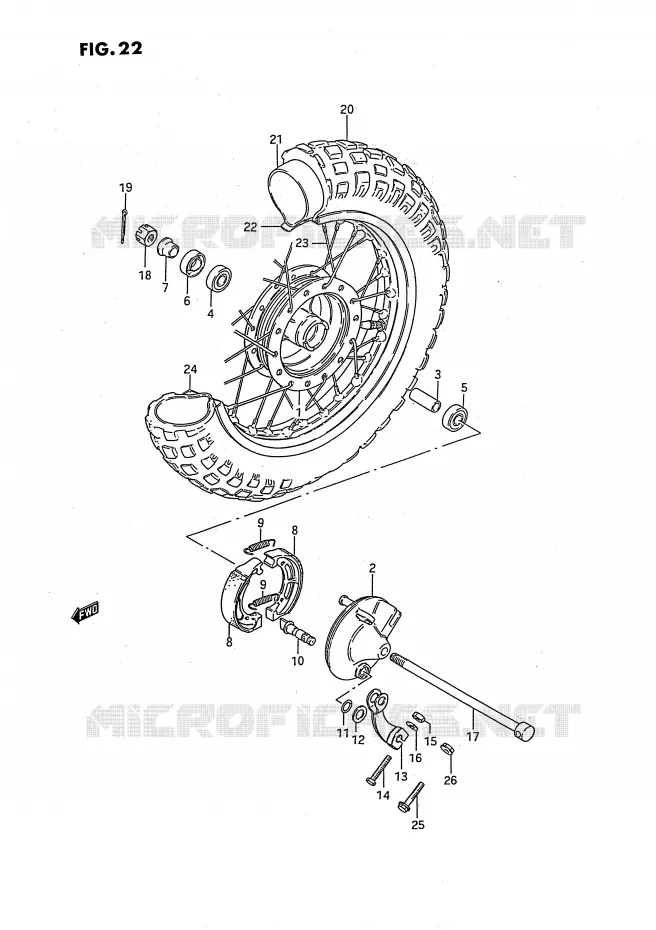 VOORWIEL Suzuki MOTO 50 JR 1992  JR50N(P28)