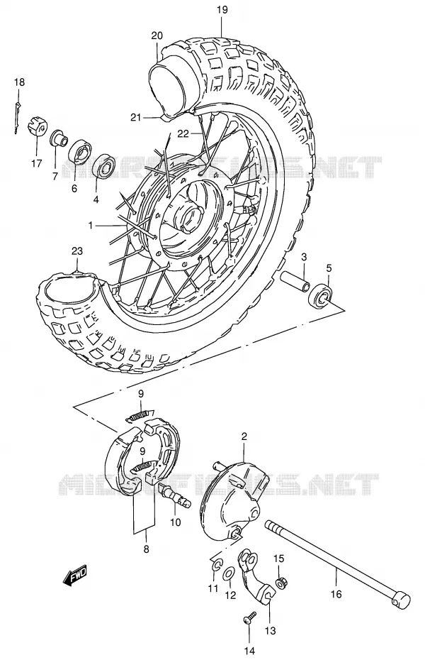 VOORWIEL Suzuki MOTO 50 JR 1998  JR50W(P3/P28)