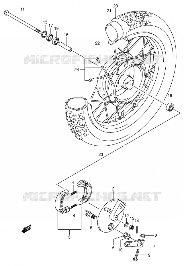 VOORWIEL Suzuki MOTO 80 JR 2002  JR80K2(P3/P28)