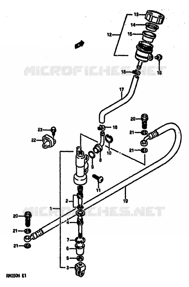 ACHTER HOOFDREMCILINDER (MODELE H) Suzuki MOTO 250 RM 1987  RM250H(G/H)