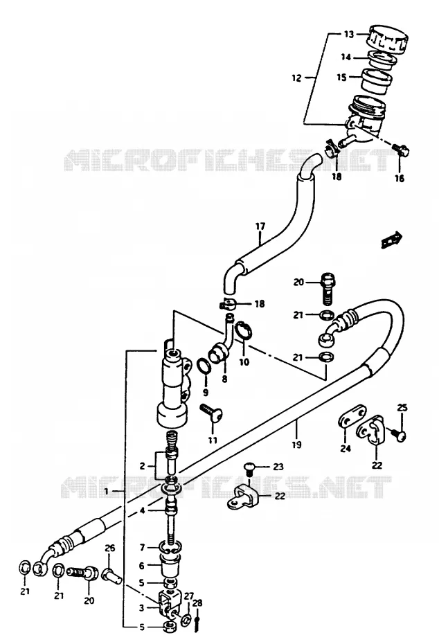 ACHTER HOOFDREMCILINDER (MODELE M/N) Suzuki MOTO 250 RM 1992  RM250N(K/L/M/N)
