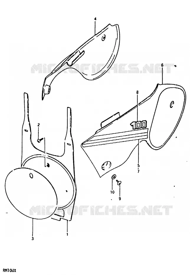 ACHTER KUIP  (RM100X) Suzuki MOTO 100 RM 1996  RM100T(N/T/X)