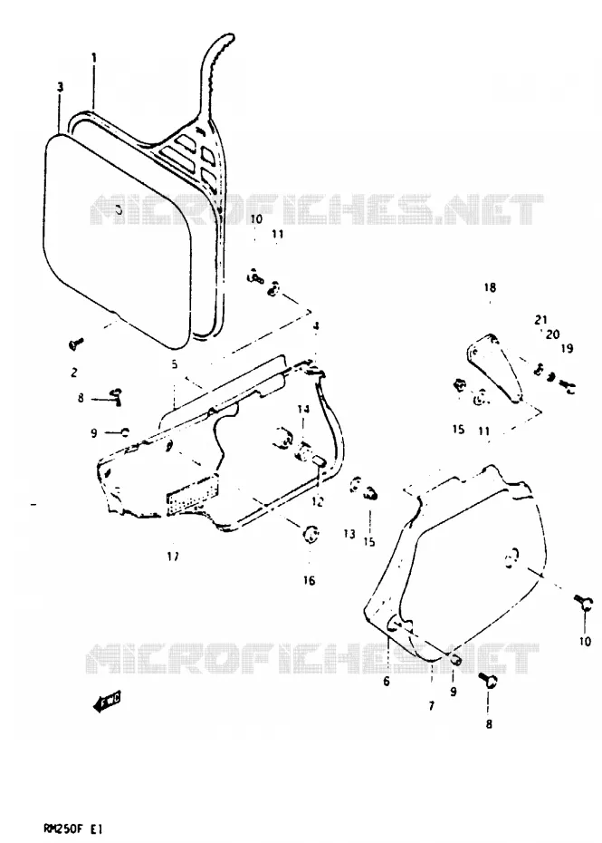 ACHTER KUIP Suzuki MOTO 250 RM 1985  RM250F(E/F)