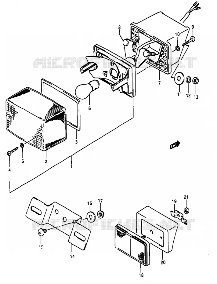 ACHTERLICHT (MODELE K) Suzuki MOTO 50 RG 1985  RG50F(D/E/F/1/G/J/K)