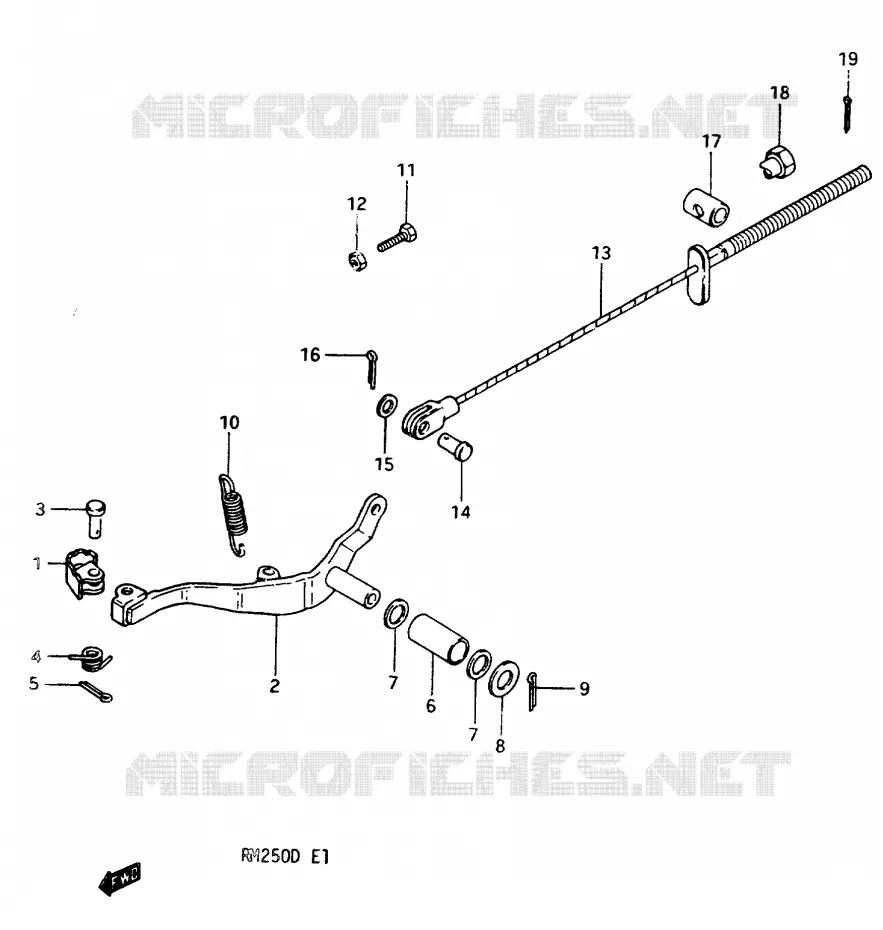 ACHTERREM MODEL D Suzuki MOTO 250 RM 1982  RM250Z(Z/D)