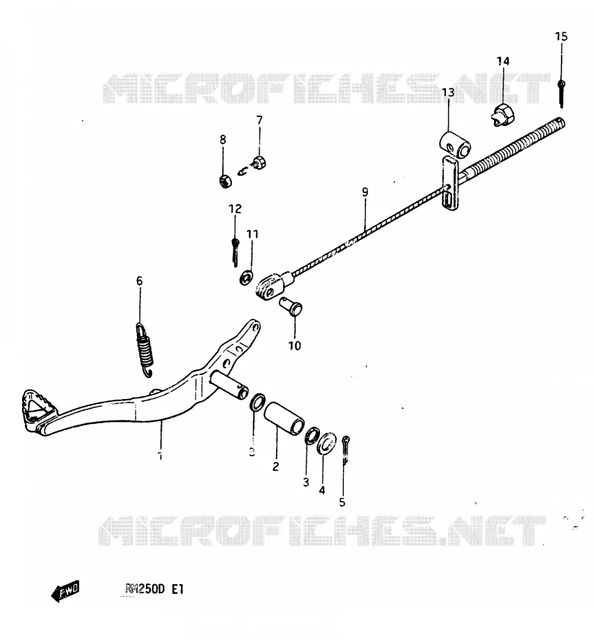 ACHTERREM MODEL Z Suzuki MOTO 250 RM 1983  RM250D(Z/D)