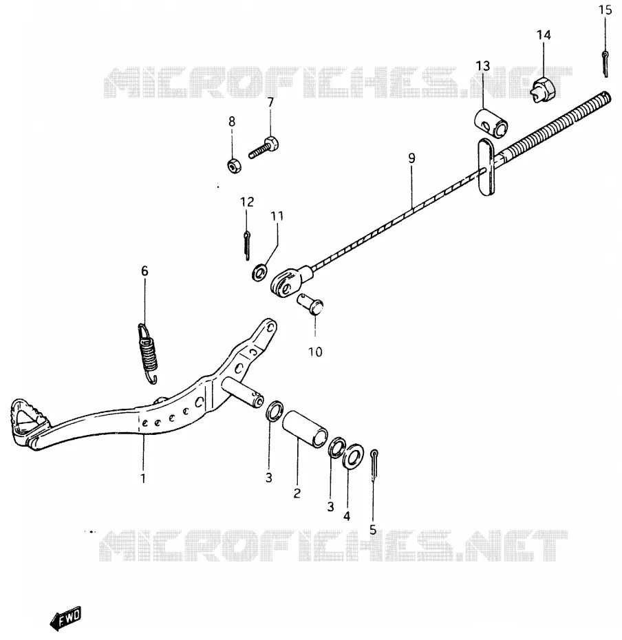 ACHTERREM Suzuki MOTO 465 RM 1981  RM465X(X/Z)