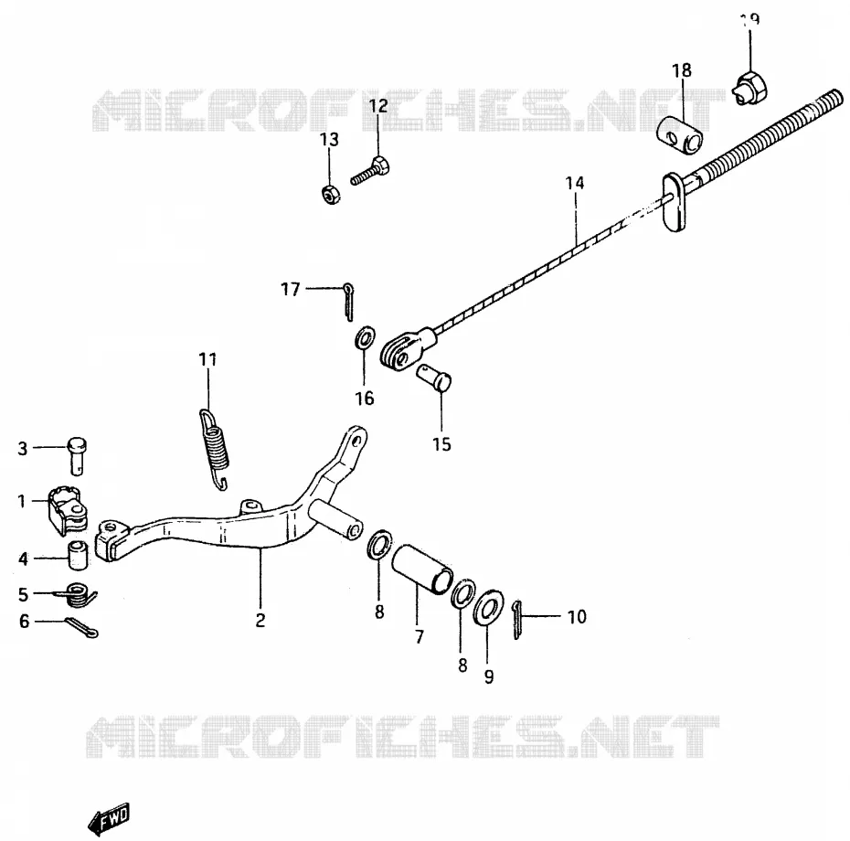 ACHTERREM Suzuki MOTO 500 RM 1983  RM500D(D/E)
