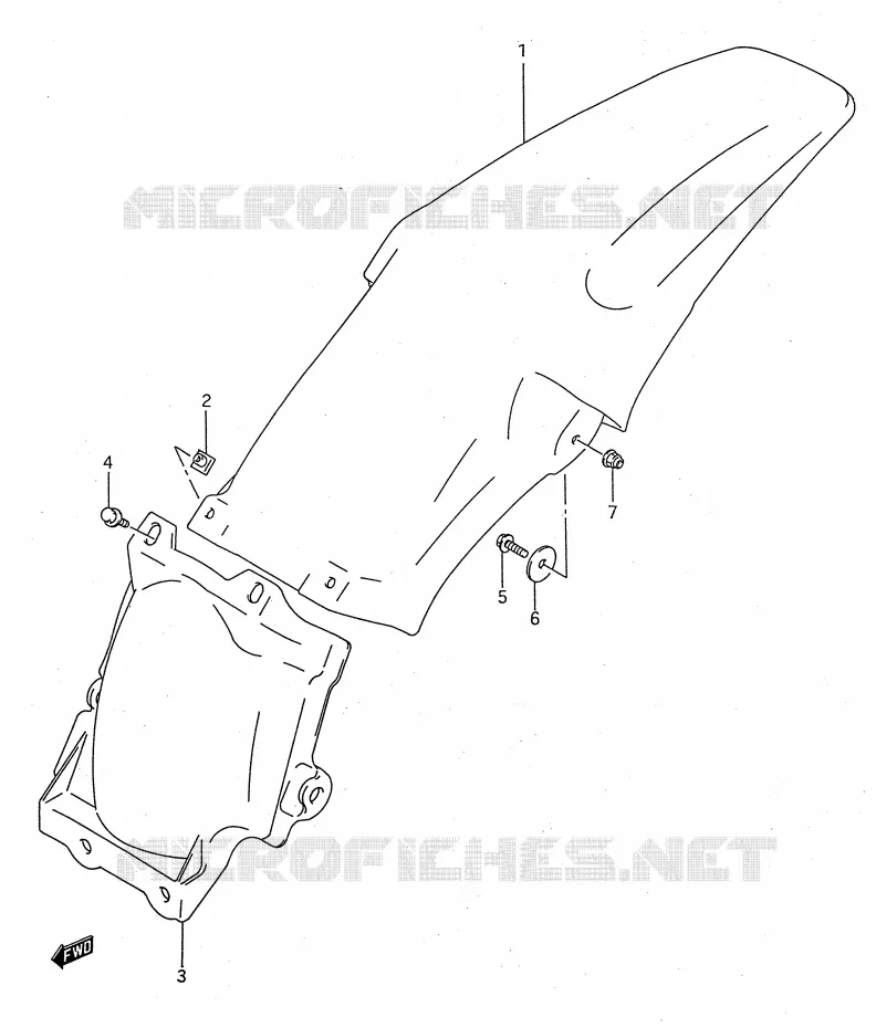ACHTERSPATBORD (MODELE P/R/S) Suzuki MOTO 125 RM 1993  RM125P(E28)