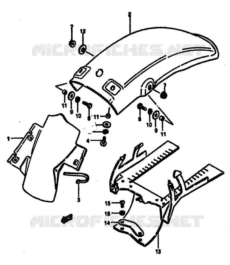ACHTERSPATBORD Suzuki MOTO 125 RM 1985  RM125F(E/F)