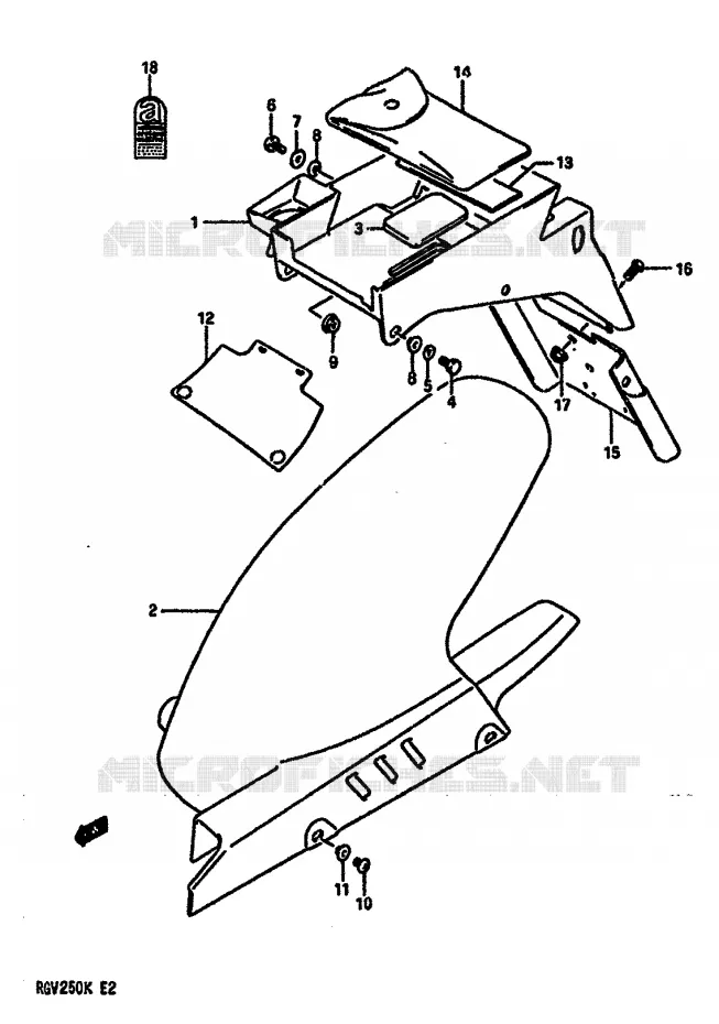 ACHTERSPATBORD Suzuki MOTO 250 RG 1989  RGV250K